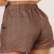 thumbnail image 4 of Pantalones cortos informales sueltos para mujer, pantalones cortos elásticos de cintura alta con cordón y bolsillos laterales, pantalones cortos informales de verano para mujer, 4 of 6