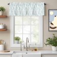 thumbnail image 2 of Teal Flowers Valance Curtains, Branches Rod Pocket Short Window Curtain for Kitchen Bathroom Bedroom, 54"x18", 2 of 9