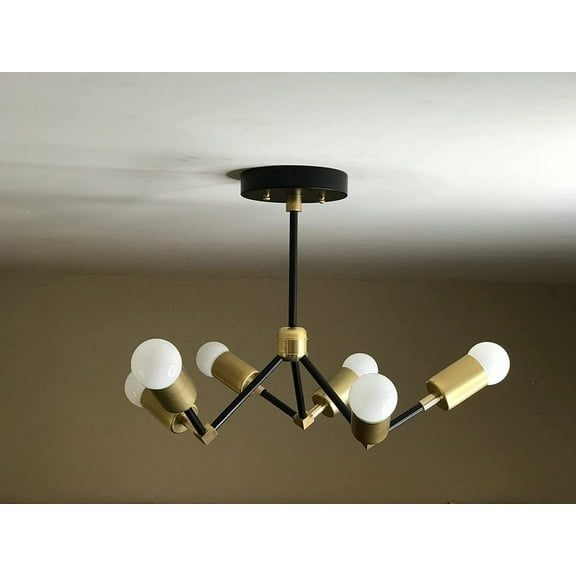 Lycus Modern 6 Light Geometric Mid Century Ceiling Chandelier
