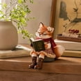 thumbnail image 6 of Reading Fox Shelf Sitter Figurine, Festive Woodland Animal Decor for Shelf Mantel and Desk (B), 6 of 6