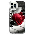thumbnail image 1 of MUNDAZE Apple iPhone 12 Pro Black White Piano Red Rose Double Layer Phone Case Cover, 1 of 5