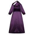 thumbnail image 6 of Women's Satin One-Shoulder Gown - Elegant Purple Draped Maxi Dress with High Slit for Formal Events & Red Carpet Evening Dresses, 6 of 6