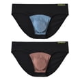 thumbnail image 2 of TANBOM Men's Regular Contoured Support Triangle Bamboo Viscose Underpants Brown/Blue XXXL 2-Pack, 2 of 6
