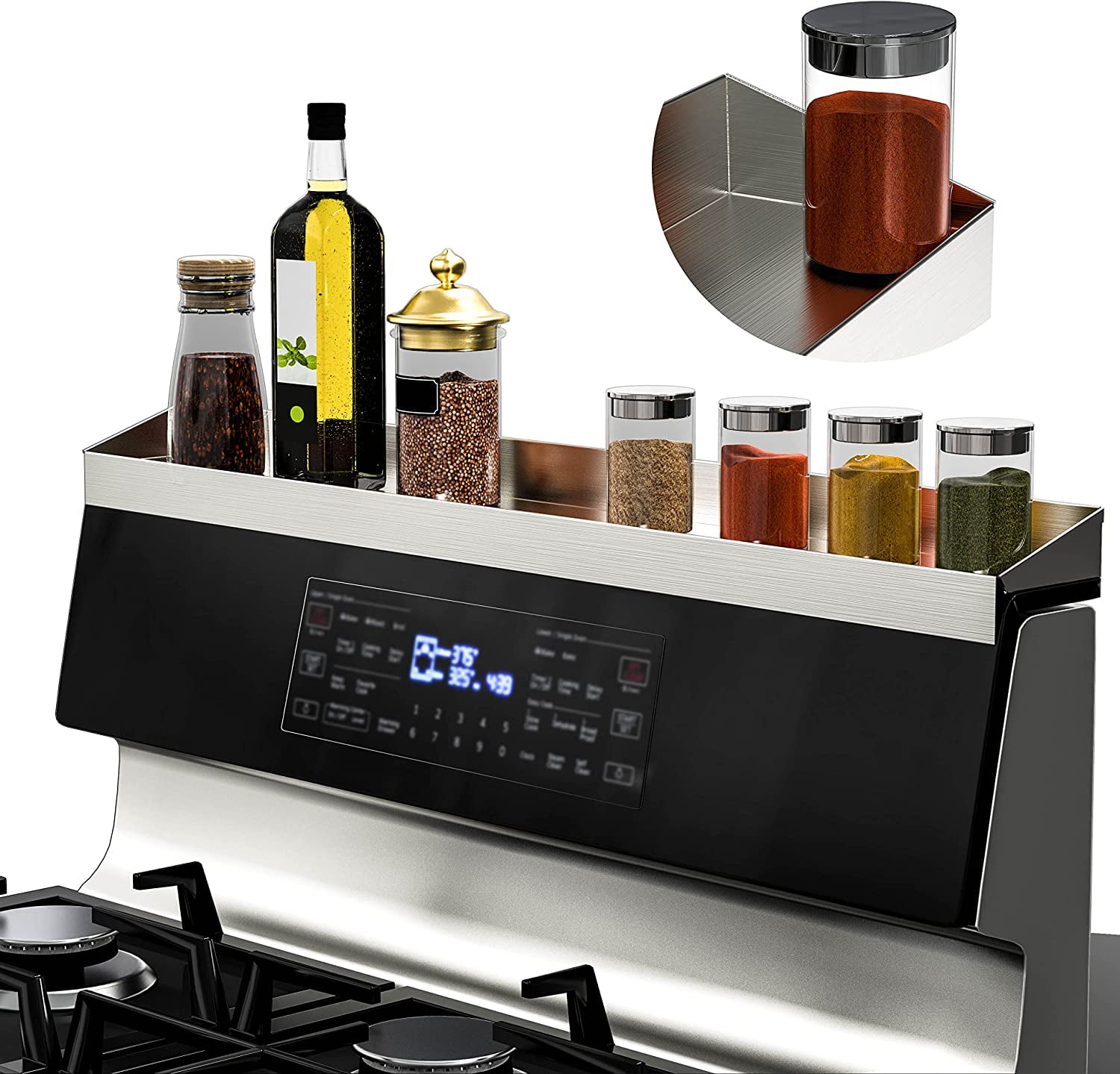 Stove Top Shelf for Kitchen Organization 30" Spice