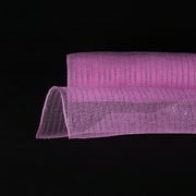 Pink with Silver - Deco Mesh Wrap Metallic Stripes - ( 21 Inch x 10 Yards )