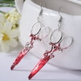 thumbnail image 4 of ievspot 1 Pair Vintage Punk Red Bloody Knife Drop Earrings Gothic Metal Scissors Hatchet Dangle Earring Halloween Party Jewelry, 4 of 8