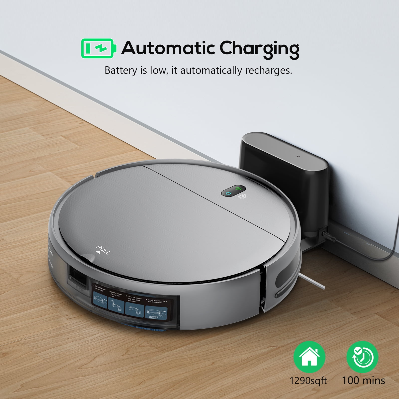 ONSON Robot Vacuum Cleaner, Robot Vacuum and Mop Combo with WIFI / Alexa for Pet Hair and Hard Floor  (图5) ONSON Robot Vacuum Cleaner, Robot Vacuum and Mop Combo with WIFI / Alexa for Pet Hair and Hard Floor  (图5)