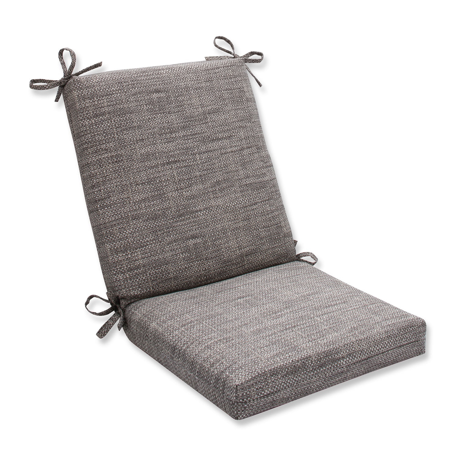 36.5 Solid Dark Gray Outdoor Patio Squared Chair Cushion with Ties 