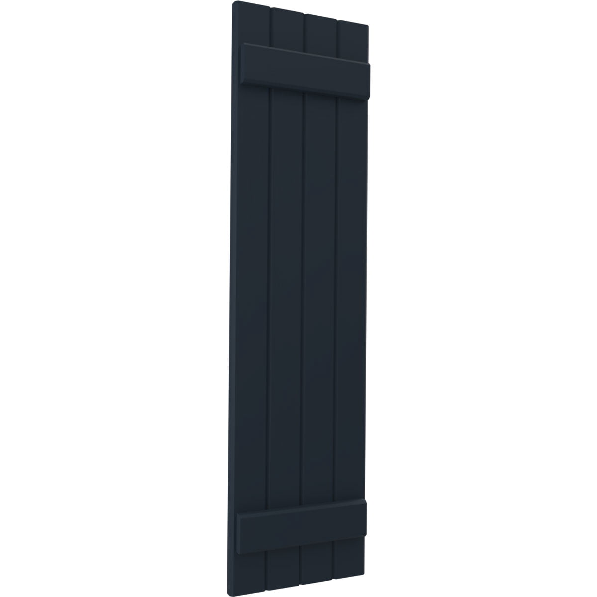Ekena Millwork 14"W x 65"H Americraft Four Board (2 Batten) Exterior Real Wood Joined Board-n-Batten Shutters (Per Pair), Starless Night Blue