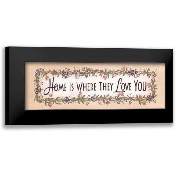 Spivey, Linda 14x7 Black Modern Framed Museum Art Print Titled - Home is Where They Love You