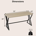 thumbnail image 7 of YYAo 59Inch Gaming Desk with Heavy-duty Metal Frame and Crossbar, Computer Desk for Home Office, Living Room, Study Room, Bedroom, Gray, 7 of 7