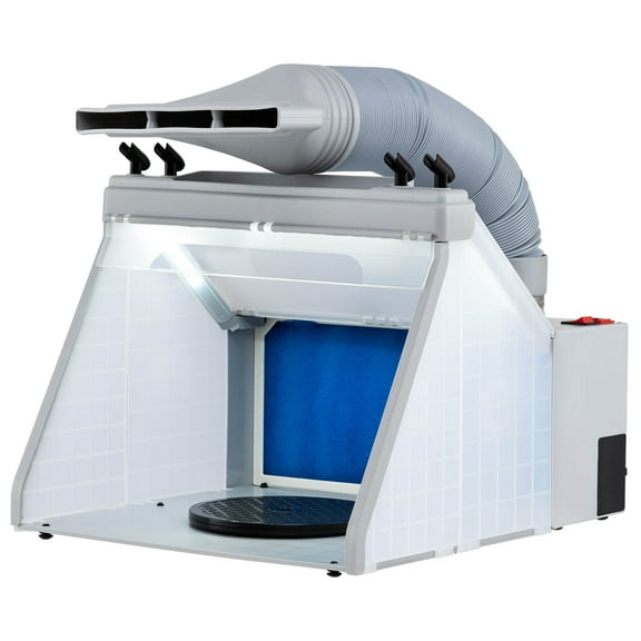 Costway Portable Airbrush Spray Booth Kit with 3 LED Lights Turntable & Spray Gun Holders