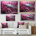 thumbnail image 4 of Designart "Majestic Violet Hammerhead Sharks" Coastal Coral Under Water Floater Framed Wall Decor, 4 of 5