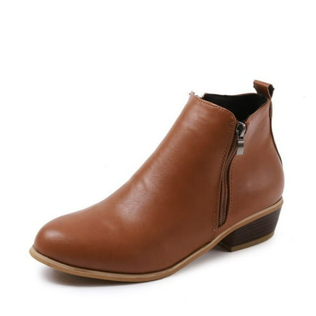 

Yazi Women s Ankle Boots Thick Heel Low Heeled Booties for Women