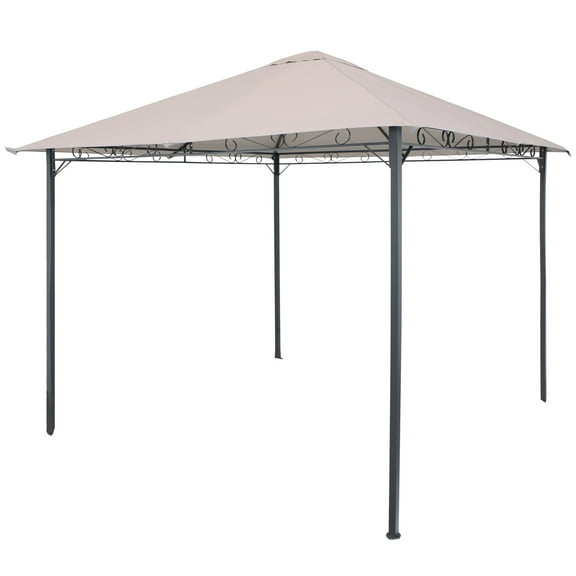Sunnydaze 10' x 10' Open Gazebo with Polyester Top, Gray