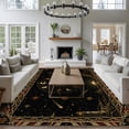 thumbnail image 4 of Golden Black Area Rug 5x7 Washable Rug Non Slip Abstract Rising Horizon Sun Mystical Moon Large Area Rug Soft Stainresistant Indoor Floor Carpet for Living Room Bedroom Home Office Dining Room, 4 of 9