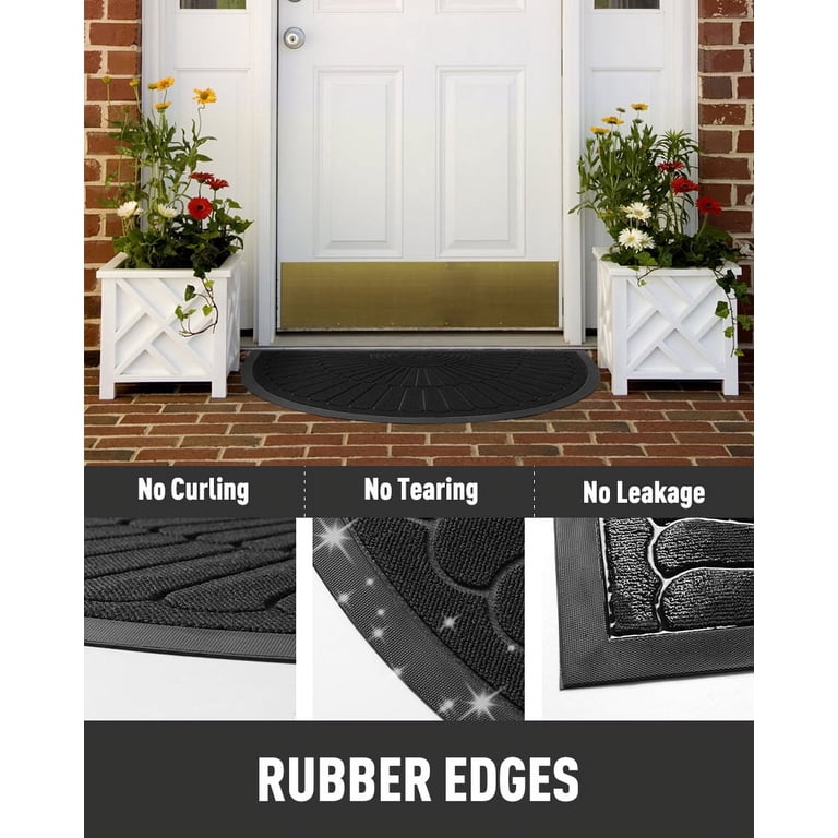 VUNATE Non-Slip Rubber Doormat, 17"x30", Black photo 5