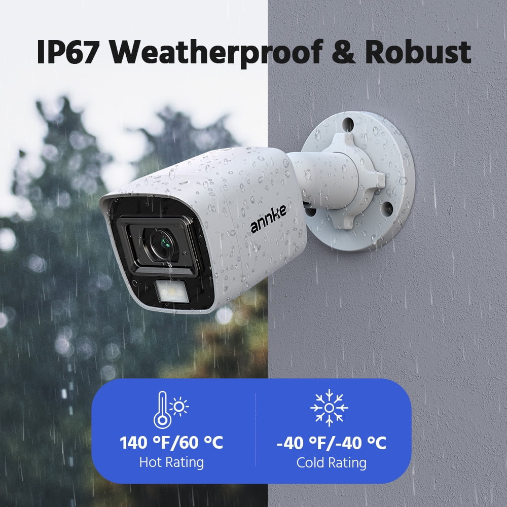 ANNKE 4pcs 2MP Wired Security Camera Kits, HD TVI Bullet Security CCTV Camera System with IR Night Vision, IP66 Waterproof, Home Surveillance Camera System for Indoor/Outdoor,  Smart Dual Light