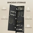 thumbnail image 3 of HOMCOM Free Standing Armoire Organizer, Lighted Mirrored Jewelry Cabinet w/ Angle Adjustable & 16 LED Lights Black, 3 of 7