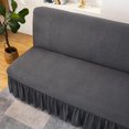 thumbnail image 3 of nipocaio Sofa cover without armrests stretch sofa cover dark grey, 3 of 5