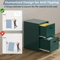 thumbnail image 5 of 2 Drawer File Cabinet with Lock, Metal File Cabinets for Home Office, Under Desk Storage, Printer Stand, Office File Cabinets for Letters and File Boxes, Assembly Required, Green, 5 of 15