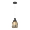 thumbnail image 4 of 201C-AC-G142 Innovations Lighting Chatham - 1 Light Cord Hung Mini Pendant In Art Deco Style-11 Inches Tall and 7 Inches Wide-Antique Copper, 4 of 6