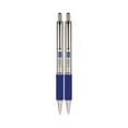 thumbnail image 3 of Zebra F-402 Ballpoint Pen, Retractable, Fine 0.7 mm, Blue Ink, Stainless Steel/Blue Barrel, 2/Pack, 3 of 3
