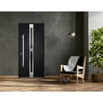 thumbnail image 4 of Front Exterior Prehung Glass Steel Door 36 x 80 inches Right-Hand / Deux 1755 Black Enamel / Lite and Stainless Inserts Single Modern Painted, 4 of 6