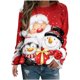 thumbnail image 1 of Camiseta de manga larga con cuello redondo para mujer, divertida, vintage, con estampado navideño Fridja  FKASFK1353, 1 of 4