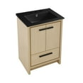 thumbnail image 4 of Virage 24 in. Brown Oak Bathroom Vanity With Black, 3-Hole Ceramic Sink Top, 4 of 9