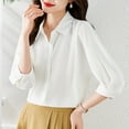thumbnail image 2 of Womens Button Down Shirts Casual Short Sleeve Dress Shirt Collared Summer Work Blouse, 2 of 4