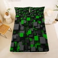 thumbnail image 5 of Homewish Modern Geometric Bed Sheets,Black Green Checkered Full Size Sheets,4-Piece,1 Flat Sheet, 1 Fitted Sheet and 2 Pillowcases, 5 of 6