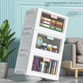 thumbnail image 4 of Storage Cabinet Folding Storage Box Toy Household Single and Double Door Transparent Tiling Box Book Storage Box Pulley Car, 4 of 5