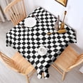 thumbnail image 2 of Black and White Checkered Pattern Square Tablecloth,Waterproof Square Table Cover,Wipeable Spillproof Washable Table Cover for Home Kitchen Party Decor 42"X42"(107x107cm), 2 of 6