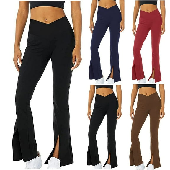 Utoimkio Women's Wide Leg Yoga Pants Summer High Waisted Workout Flared Pants for Women