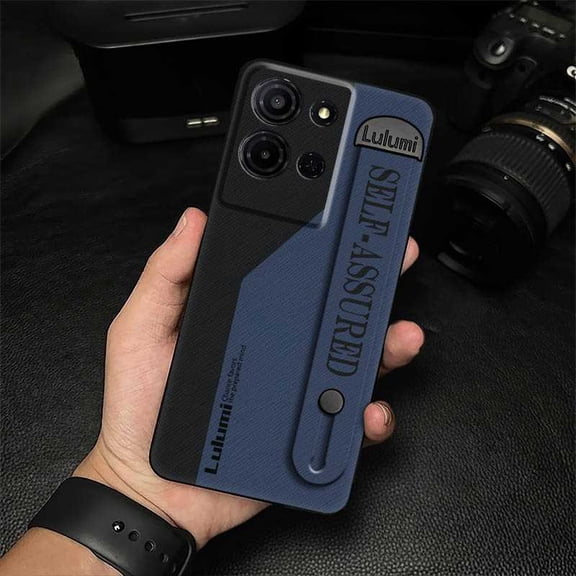 LYM-Phone Case For TCL K32/K33, Nature Masculine Durable Phone Holder Kickstand Protective Back Cover Anti-dust Fashion Design Personality Waterproof Dirt-resistant Silicone Wrist Strap