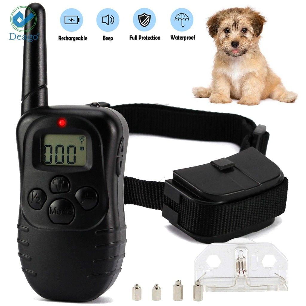 Vibra 1000 Foot Waterproof Rechargeable Remote Dog Training Collar with Beep Electric Shock Mode for Small Medium Large Dogs Shock Collar 