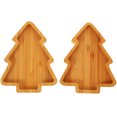 thumbnail image 1 of Miangastore 2pcs Christmas Tree Snack Tray Bamboo Fruit Serving Plate Appetizer Serving Plate Sauce Dish, 1 of 9