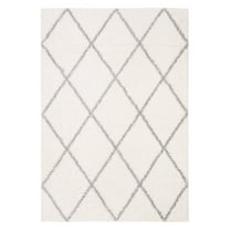 SAFAVIEH Parma Eglantine Geometric Shag Area Rug, Cream/Grey, 6'7" x 6'7" Square