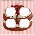 thumbnail image 3 of Metal Light Switch Plate Cover Naked Strawberry Cake Striped Wallpaper Pink CAK060, 3 of 13