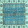 thumbnail image 1 of Ahgly Company Indoor Square Oriental Light Blue Traditional Area Rugs, 6' Square, 1 of 4