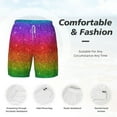 thumbnail image 6 of Picia Rainbow Glitter pattern Mens Swim Trunks with Compression Liner Stretch Beach Shorts Quick Dry with Zipper Pockets No-Chafing Board Shorts-Medium, 6 of 9