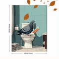 thumbnail image 3 of UXIEQU Pigeon Reading On Toilet Canvas Wall Art 15.75x11.81 Inches, 3 of 8