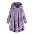 thumbnail image 4 of Gubotare Jackets for Girls Baby Toddler Boys Girls Fleece Jacket with Hood Zip Up Cute Coats for Newborn Boys Girls Fuzzy Jacket Size 3T 4T,(Purple 3-4 Years), 4 of 4