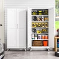 thumbnail image 2 of Erosoei 75"H Metal Garage Storage Cabinet with Wheels, Tool Storage Cabinet with 5 Adjustable Shelves, 2 of 6