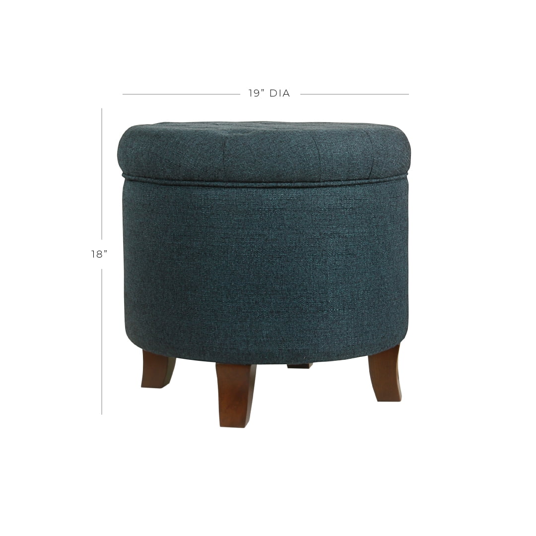 HomePop Tufted Round Ottoman with Storage, Multiple Colors