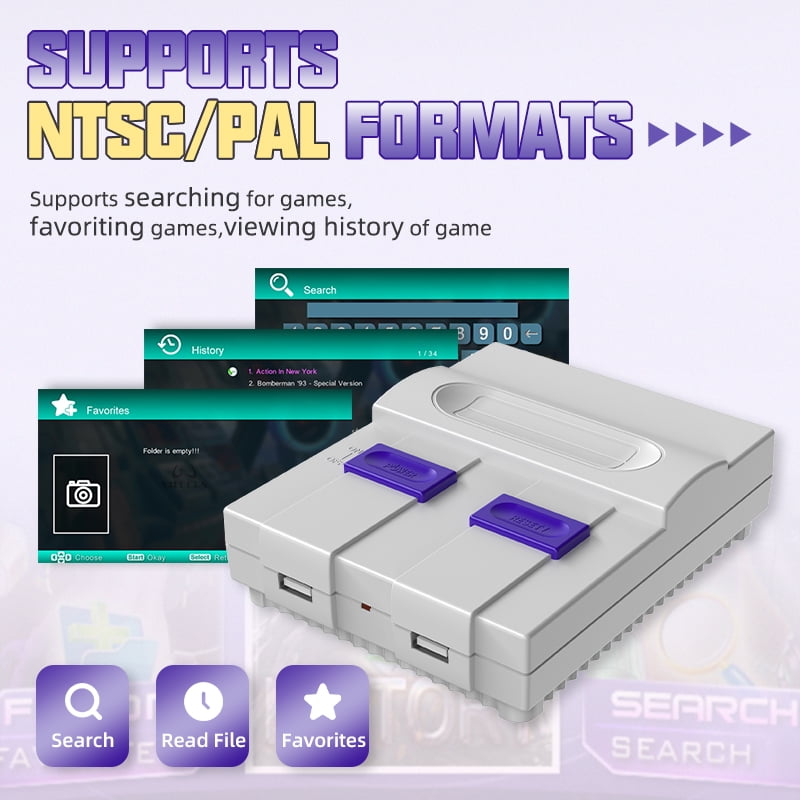 VILCORN SN-Plus 16Bit Video Game Console for TV, 2 Controllers