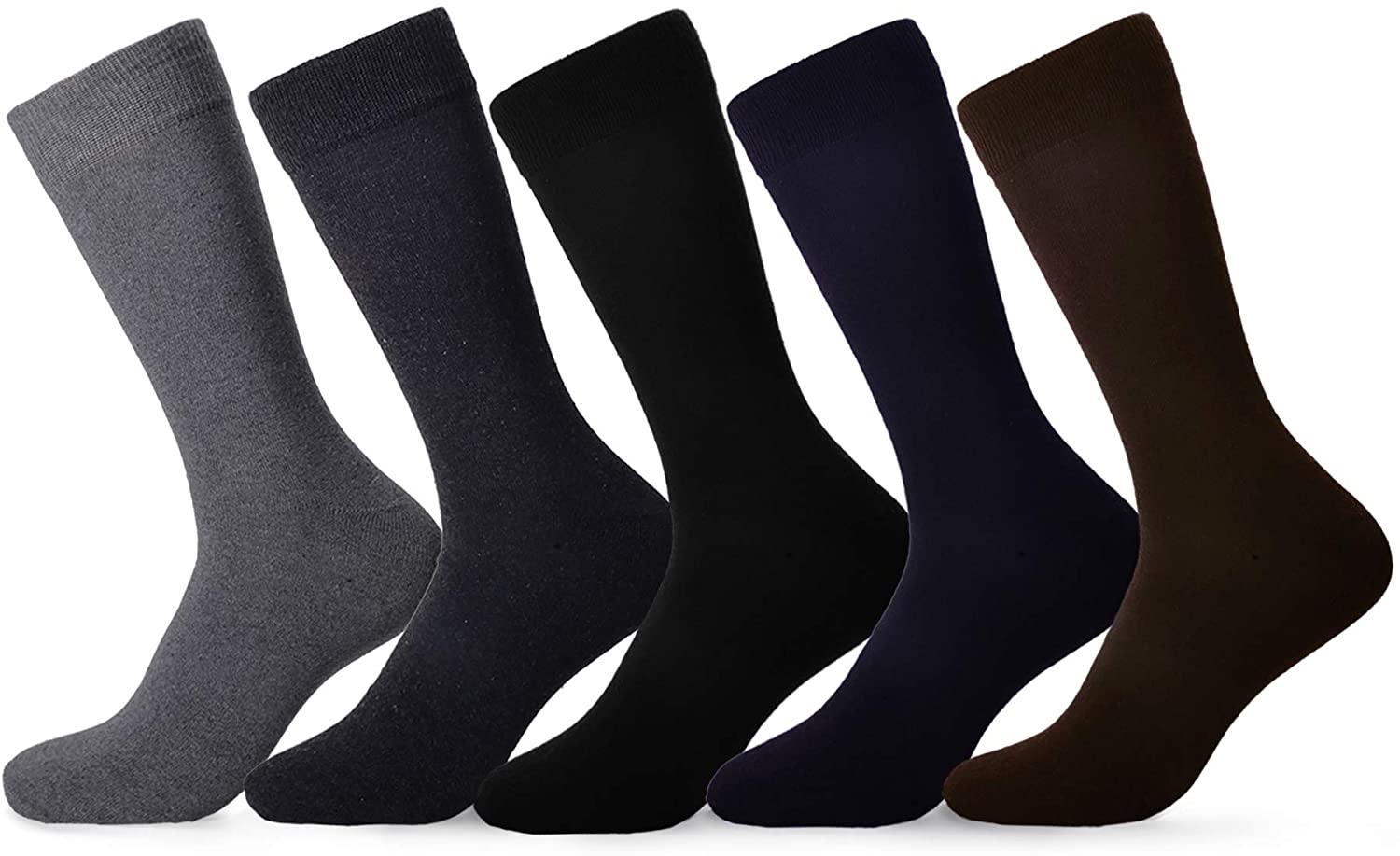 Knocker Men's Ultra Dress Socks – Mid Calf Argyle & Solid Black, Size 10-13, 3-24 Pack