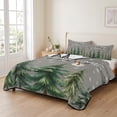 thumbnail image 2 of Quilts Queen Size Bedding Set, Green Christmas Tree Lightweight Quilted Comforter, Xmas Trees Snowflake Grey Soft Reversible Bedspread Coverlet with Pillow Covers for All Season, 90" x 96", 2 of 9
