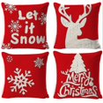thumbnail image 1 of Juego de 4 fundas de almohada navideñas de 1818 pulgadas, fundas de almohada rústicas de lino para sofá, decoración navideña, almohada decorativa, 1 of 5